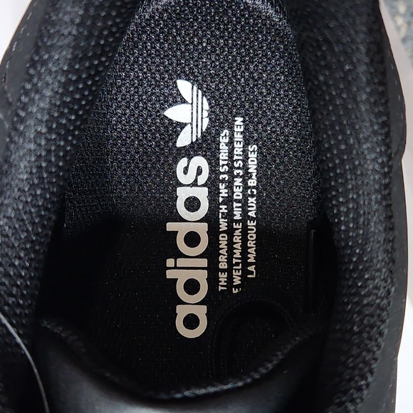 Men's Superstar Pure Black Sneakers Gold Trefoil Logo FZ2145 - Picture 5 of 8